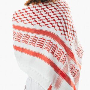 Houndstooth scarf, Keffiyeh, Arafat Hatta, cotton wide scarf tassels shemagh